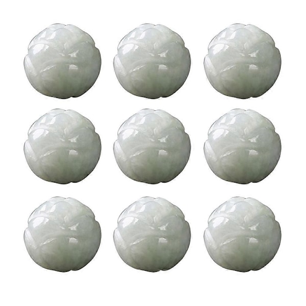 10 st 10mm DIY Pärlor Natursten Snidade Lotus Pärlor Ädelsten för Smyckestillverkning