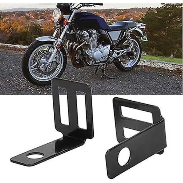 Blinkersfäste, Universellt Metall Motorcykel Bakre Blinkersfäste Motorcykellamphållare Släpvagnstillbehör 2-pack (Svart)