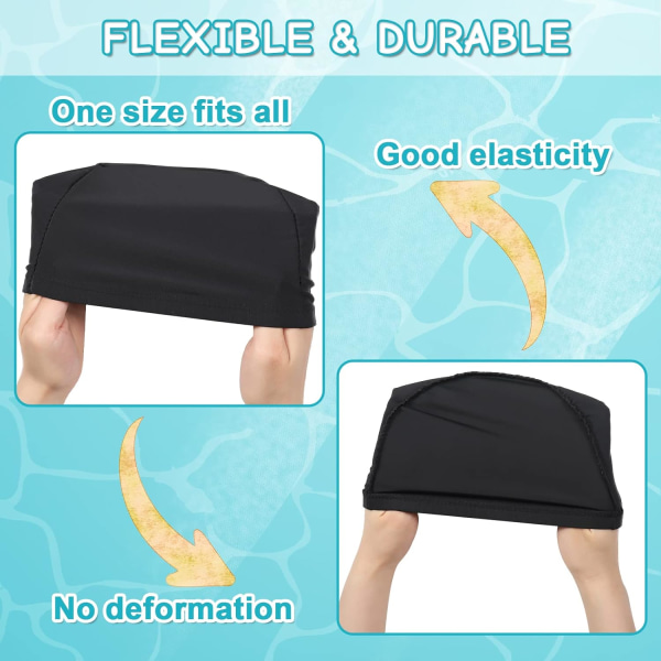 2 st Simbadmössor för Pool, Barn & Vuxen Elastisk Simbadmössa Mjuk Polyester F