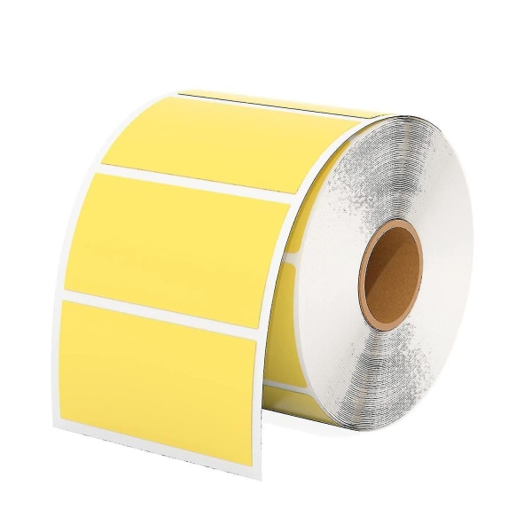 Direkta thermal etiketter, självhäftande adress Thermal dekaler för frakt, Bpabps gratis gul fyrkantig etikett för thermal etikettskrivare-1 rulle, 800 etiketter