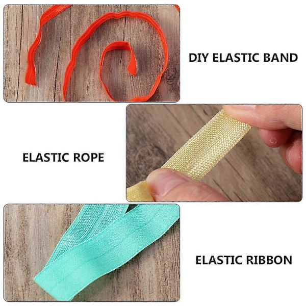 20 ruller flettede elastiske bånd fargerike elastiske tau snor kraftig stretch stropp