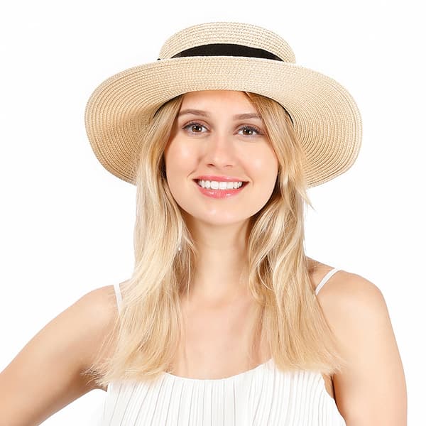 Kvinners Solhatter UPF 50+ Bred Bremskjerm Halmhatt