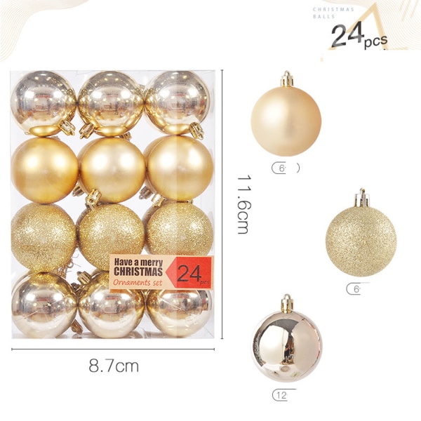 #24 gullfarget julekuler 3 cm#
