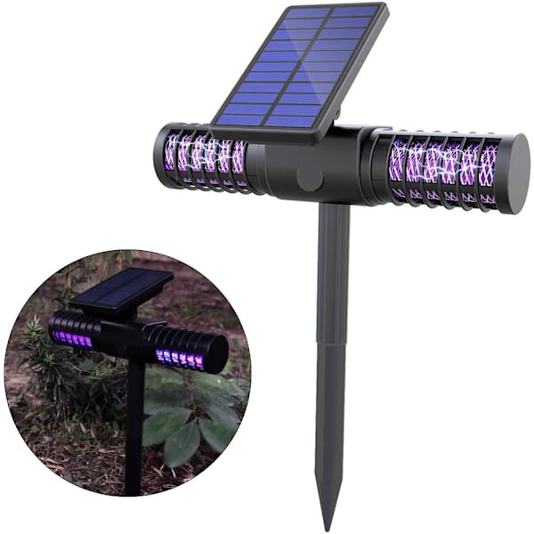 *Hyttystenkarkotinlamppu UV LED -lamppu Vedenpitävä Hyönteisansain Aurinkokenno USB*