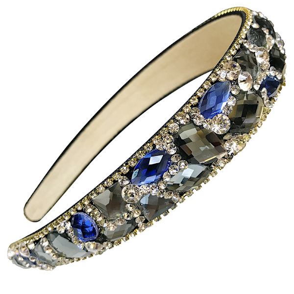 1 Handgjort Lyxigt Oregelbundet Glittrande Rhinestone Bredkantat Hårband