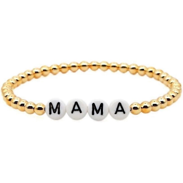 Guldkugle Perlearmbånd Messing Mor Kærlighedsbrev Wrap Armbånd Boho Håndlavet Perle Charm Armbånd Sommer Kvinder Venskab Smykker Dame Stretch Stac