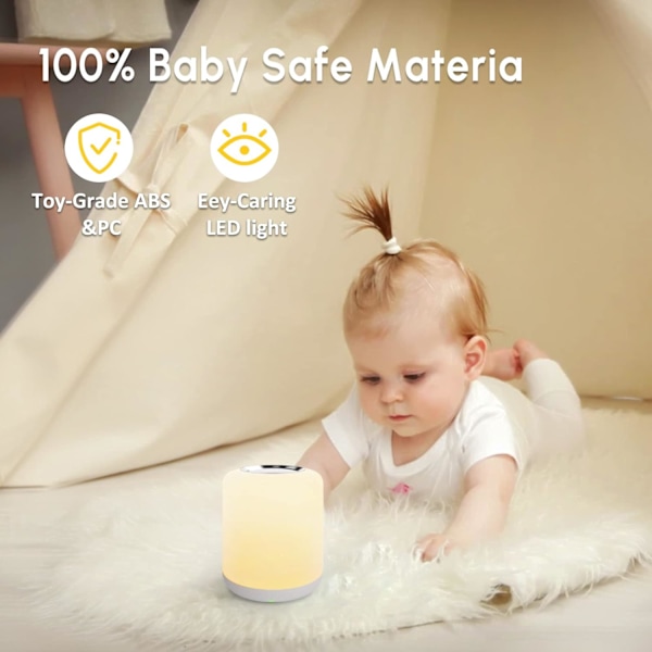 SOLIDEE Berøringsdæmpbar Sengelampe, Baby Natlys, Med