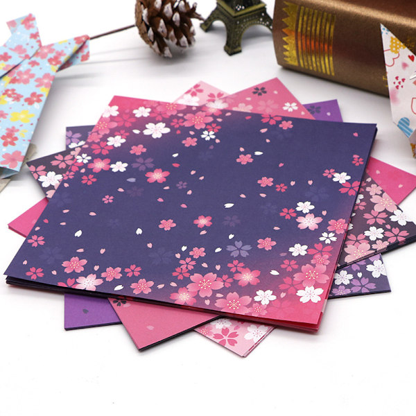 #Origamipapper - 60 Vikbara Pappersark 15 * 15cm - Japansk Körsbärsblommönster - för Vikta Tranor Blommor Flygplan Konst och Hantverksprojekt#