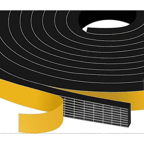 Selvklebende tetningslist av skumtape 12mm(B) x 6mm(T) 2 ruller, totalt 10M lang