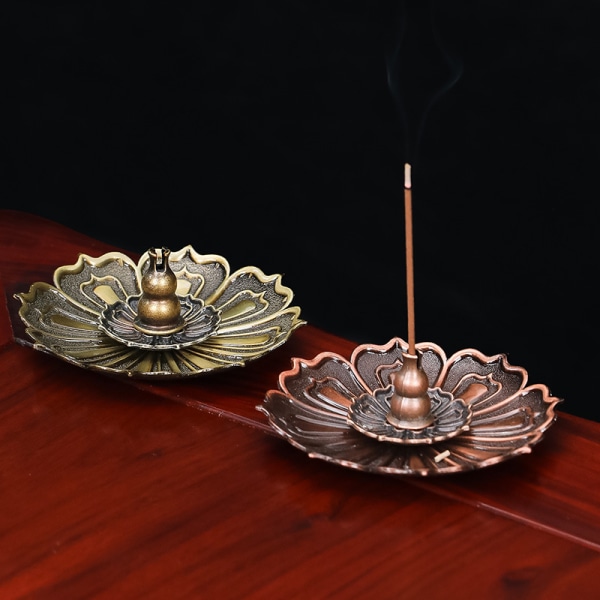 #Sæt med 2 pinde røgelsesholder mini lotus pinde røgelse brænder base med blomster form kunst og klassisk ovn dekoration#