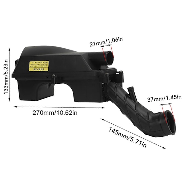 Ilmansuodattimen kotelo 37mm ABS-muovista, kestävä rakenne GY6 49cc 50cc skootterille ja mopoille