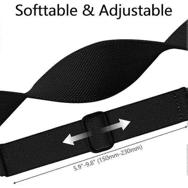 5-pakning stropper for Fitbit Versa 2/se: Justerbare elastiske nylonbånd