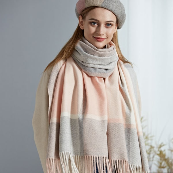 Ullhalsduk för kvinnor, mångsidig sjal, tjock cashmere, varm