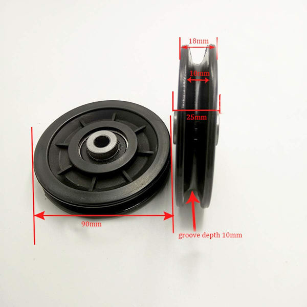 2 kpl - 90 mm laakeri nylon-hihnapyörä, painonnostohihnapyörä, universaali