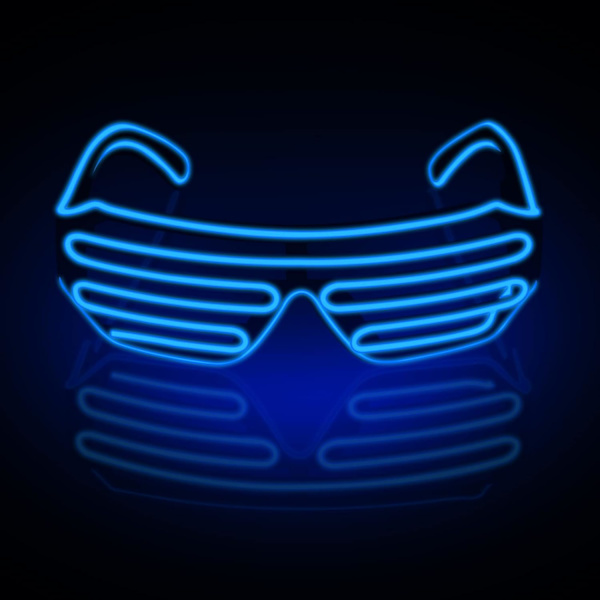 (Blå) Neon Rave Glasögon El Wire Blinkande LED Solglasögon Lyser Upp