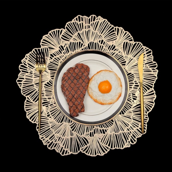 Placemats Metalliska Uthåliga Mattor Vinyl Halksäkra Värmeisolerande