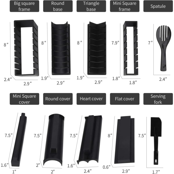 Sushi Maker Kit 10-delar Sushiformar Sushiberedningsset Ris
