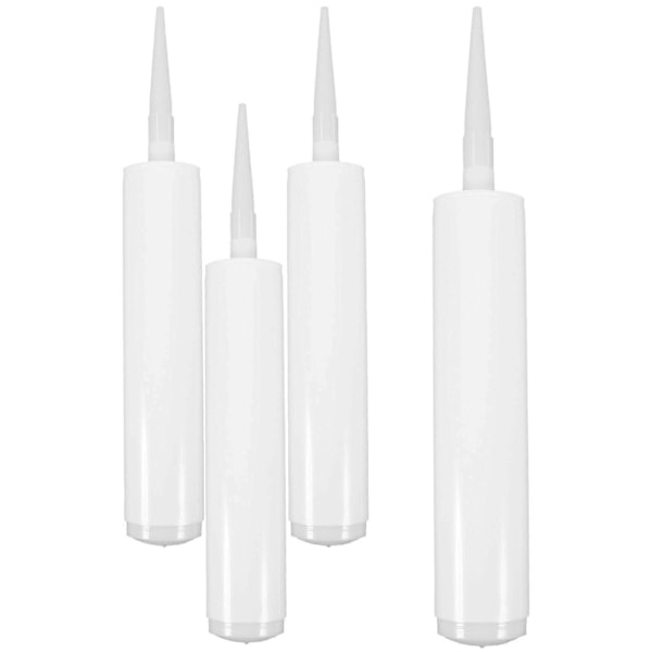 4 stk. Fugemassetuber Tetningsmiddeltuber Tomme Fugemassetuber Plast Latex Fugemassetuber
