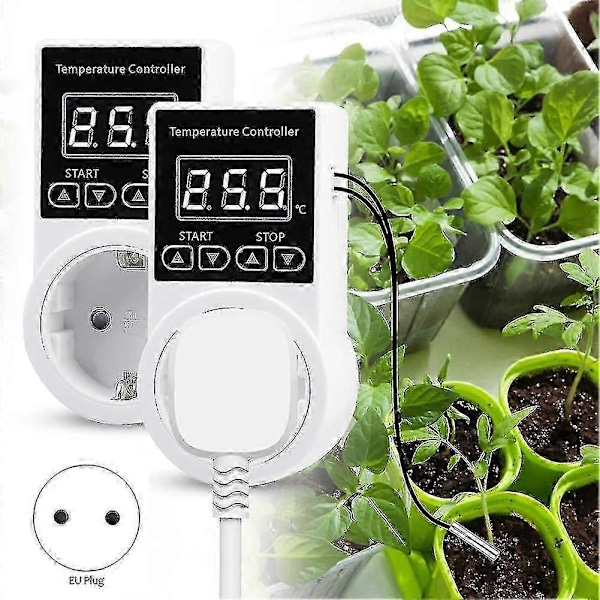 1 stk. Termostatkontakt med sensor, digital temperaturkontrollerkontakt, vanntett temperatur