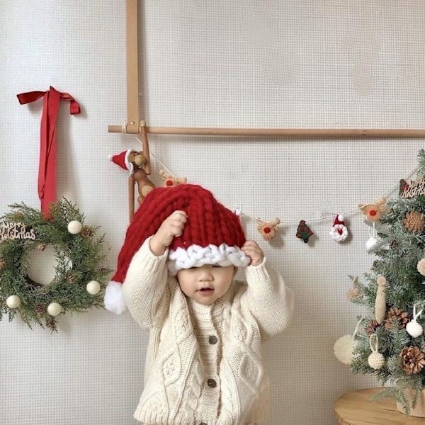 #Tyk ulden julehat, klassisk farve, børnestørrelse#