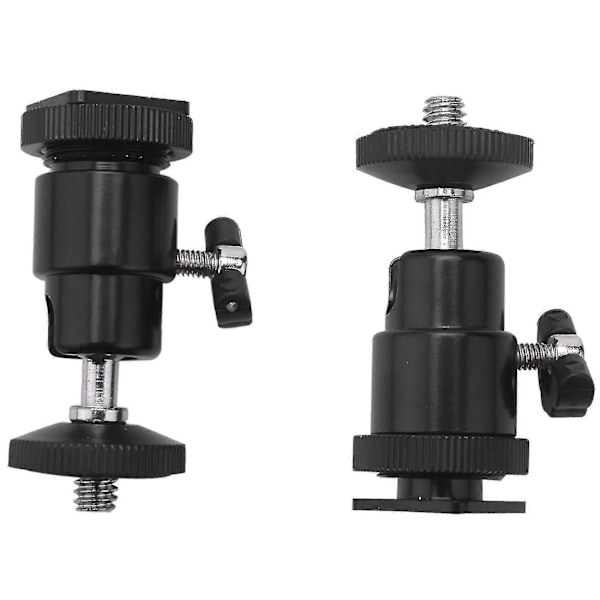 Mini Kulhuvud [2-pack] Med Blixtskofäste Adapter 360 Grader 1/4 Tum Små Kulhuvuden Lätta