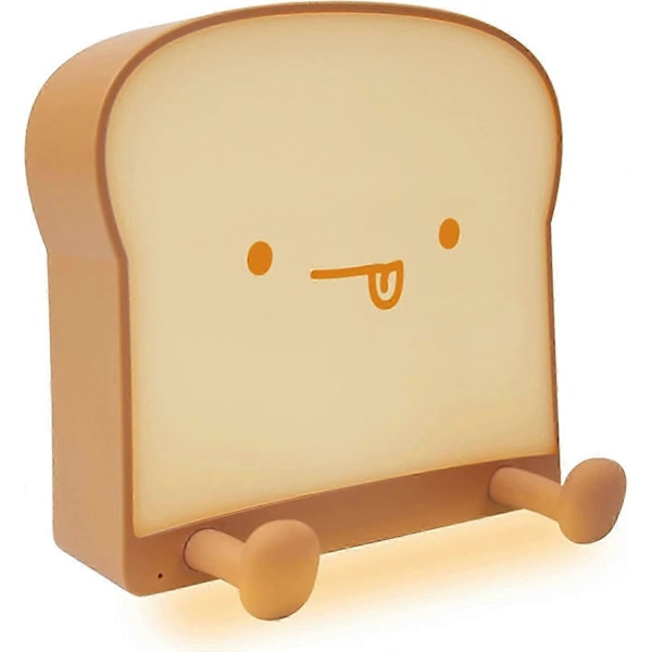 LED Toast Brød Natlampe med Genopladelig og Timer Bærbar Soveværelse Sengelampe
