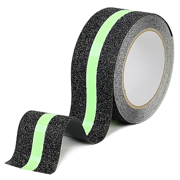 Halkskyddstejp för trappor med självlysande film Glow in the Dark, 5cm x 5m, Fosforescerande halkskyddstejp för trappor inomhus och utomhus