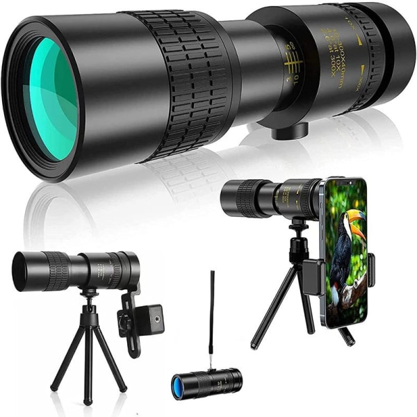 /#/10-300x40mm Zoom Monokulær Teleskop med Optisk HD Prisme for Voksne for Fugletitting Fotturer Camping/#/