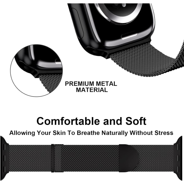 Black Straps Compatible with Apple Watch Strap 42/44/45mm for Wo