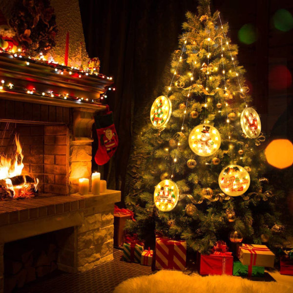 *Jul LED-dekorationsljus Julrum liten fönsterdekor*