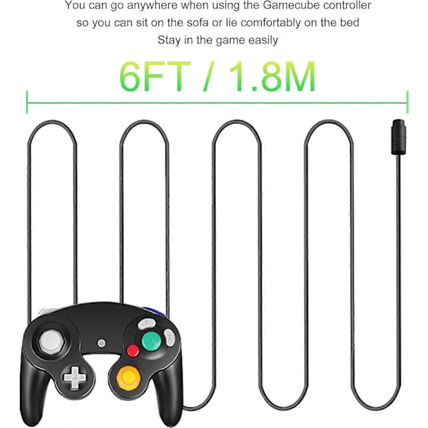 4-pack 1,8 m NGC-kontroller förlängningskabel för Nintendo Wii/Gamecube-kontroller