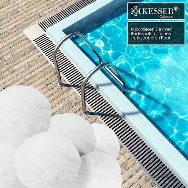 Pool filterkugler 700 g | Filter til sandfiltersystem | Erstatter 25 kg filtersand | Ekstra holdbare filterkugler til klart vand