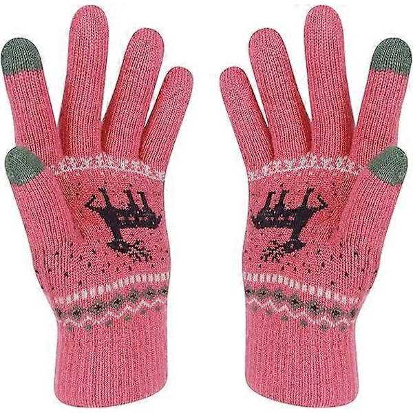 Vinter Touch Screen Hansker Snøblomsttrykk Hold Varmen for Da