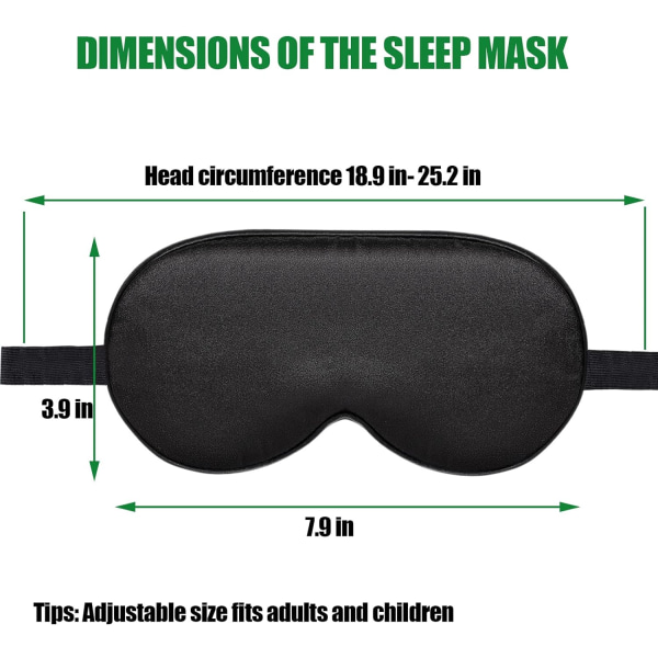 Sleep Mask, Night Mask, Soft Blackout Silk Travel Mask Adjulla