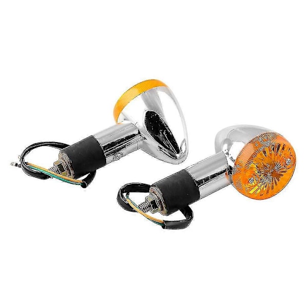 2 stk. Bullet Motorcykel Forreste Bageste Blinklys Indikatorer Blinkere Amber