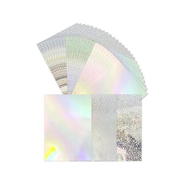 30 kpl Metallinhohtoinen Holografinen Kartonkipakkaus Kiiltävä Fluoresoiva A4 Paksu Kartonkipeili Paperi Kortti M