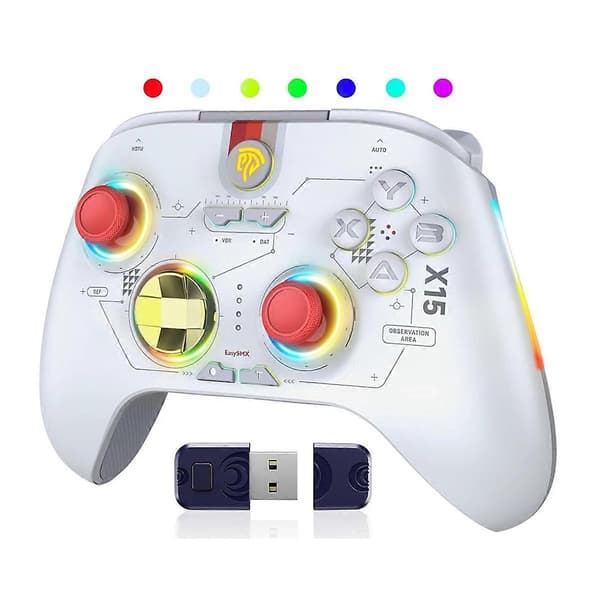 X15 Trådløs Bluetooth Controller med Hall Joysticks/Hall Triggers/RGB Lys til Steam og Switch