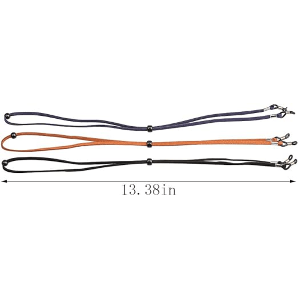 3 st Justerbara Syntetläder Glasögonband för Män och Kvinnor