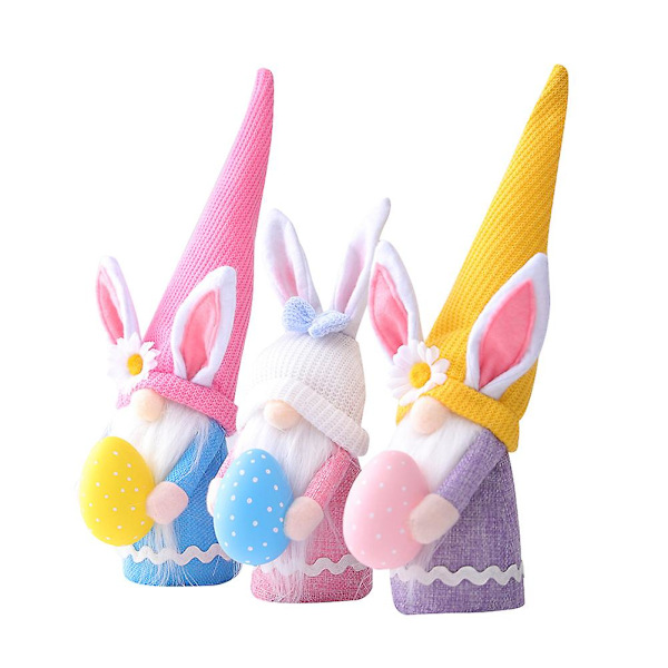 Påsk Tomtar Plysch Leksak Lång Hatt Påskhare Påskägg Påsk Heminredning Docka Hushålls Ornament Gåvor Lila Stil U