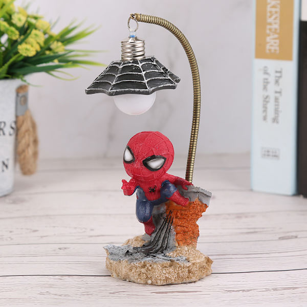 Resinfigurer av Avengers-figurer i tecknad stil, Spider-Man nattlampa
