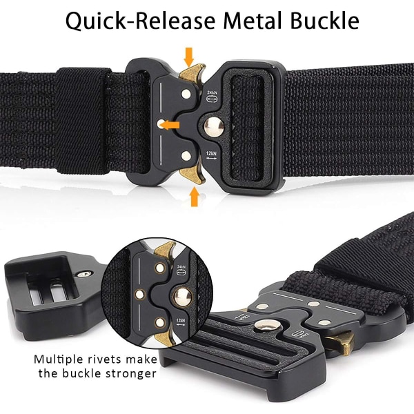 Justerbar Taktisk Belte for Menn - 1,5 Tommer Heavy Duty Nylon Belte
