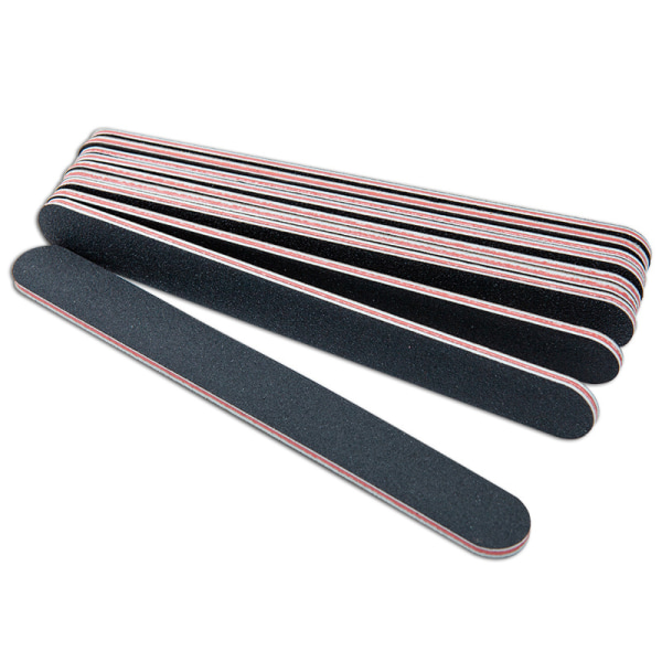 #10 PCS Double Sided Straight File Nail File Black#