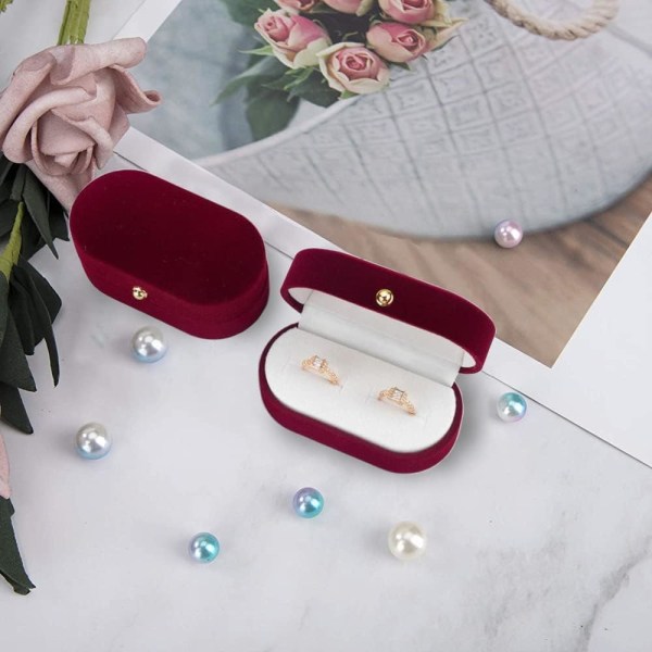 1 st Velvet Ring Box, Elegant Ring Box, Örhängen Smycken förvaring