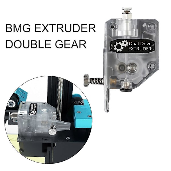 Dual Gear Ekstruder 3D-skriver Ekstruder Fleksibel Klar Plast Nedbremsing Ekstruder Dobbel Driver Mater for Ender 3/5 for CR10S Skrivertilbehør