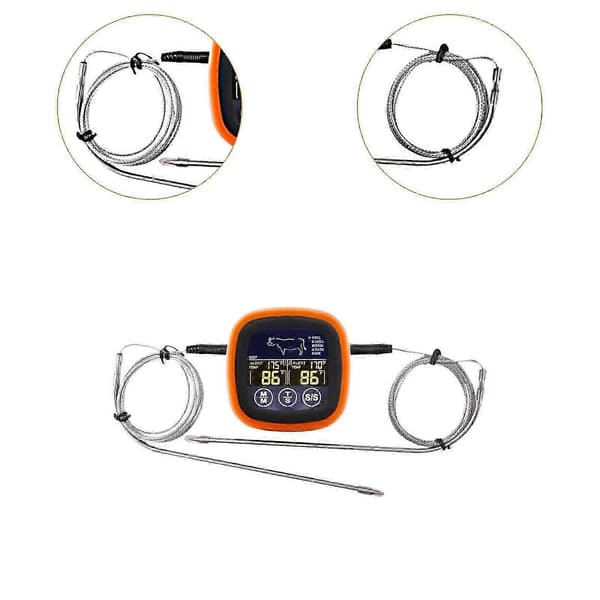 Dubbelkanal med Alarm BBQ Kött Timer Termometer för Kycklingfritering