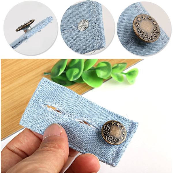 6 stk. Knappelengdere, Knappelengder for Bukseliv for Jeans