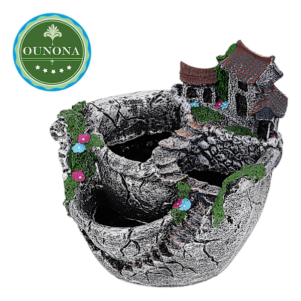 OUNONA Växtkruka Mikro Landskap Suckulent Kruka Kreativ Mini Storlek Fairy Garden Planter Dekoration