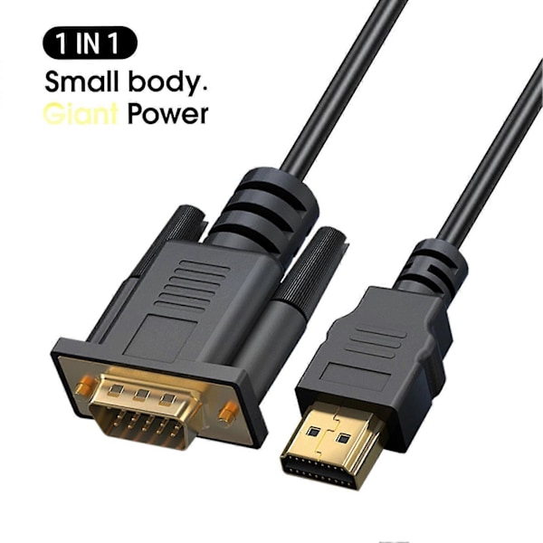 Video Converter -johto, Plug-and-Play, 1080P, korkea resoluutio, PVC, vahva, yhteensopiva HDMI-VGA-kaapeli, kotitaloustarvikkeet