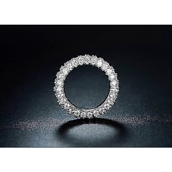 Dame 3 Rækker Evighedsring Vielsesring Hvidguld eller Rosaguld Belagt Cubic Zirconia Evighedsring Smykker