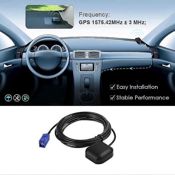 Aktiv GPS-navigationsantenn för fordon Fakra C Blå bilantenn för RAM - -